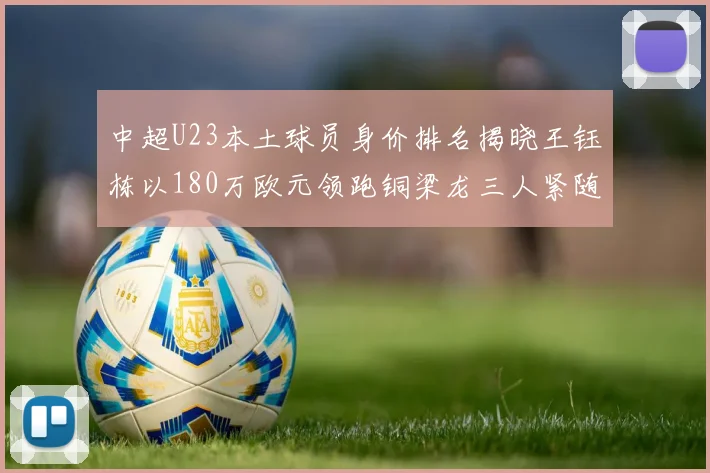 中超U23本土球员身价排名揭晓王钰栋以180万欧元领跑铜梁龙三人紧随其后